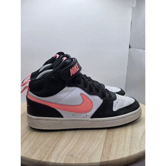 Nike Court Borough Mid 2 White Black Pink  Womens 7 CD7782-005S Sneakers GS 5.5Y - Picture 3 of 8